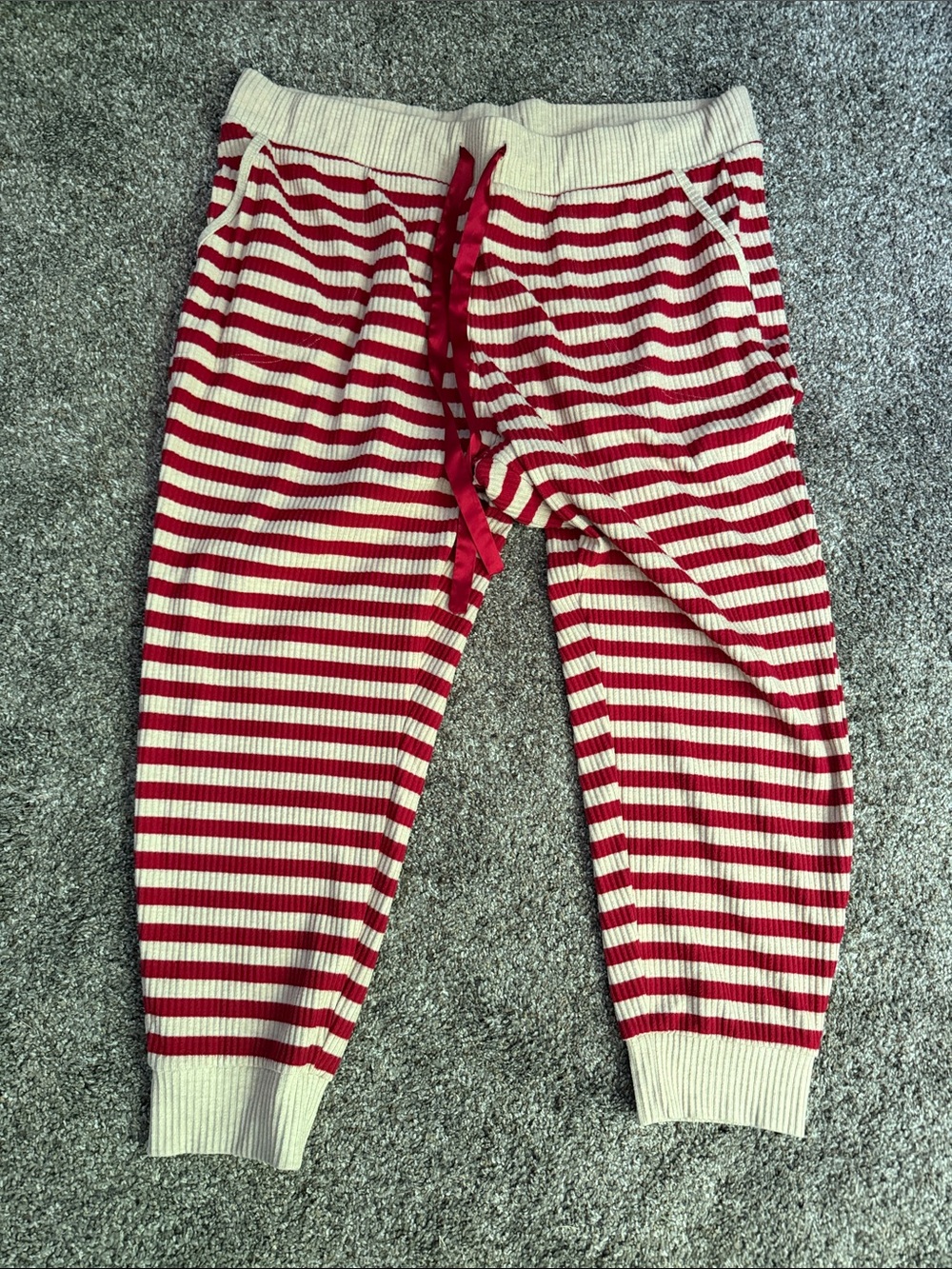 torrid Red and Cream Striped Ribbed Pajama Joggers